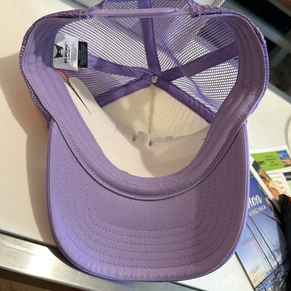 Kuromi Sanrio my melody heart -- Trucker Hat purple/white adjustable